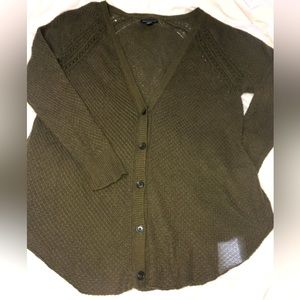 AO Cardigan in army green | PTP 25 (XL) | 35 inches lenght